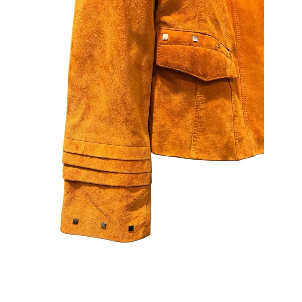 Vintage Adler Collection Leather Suede Burnt Orange Jacket Size Large Women's